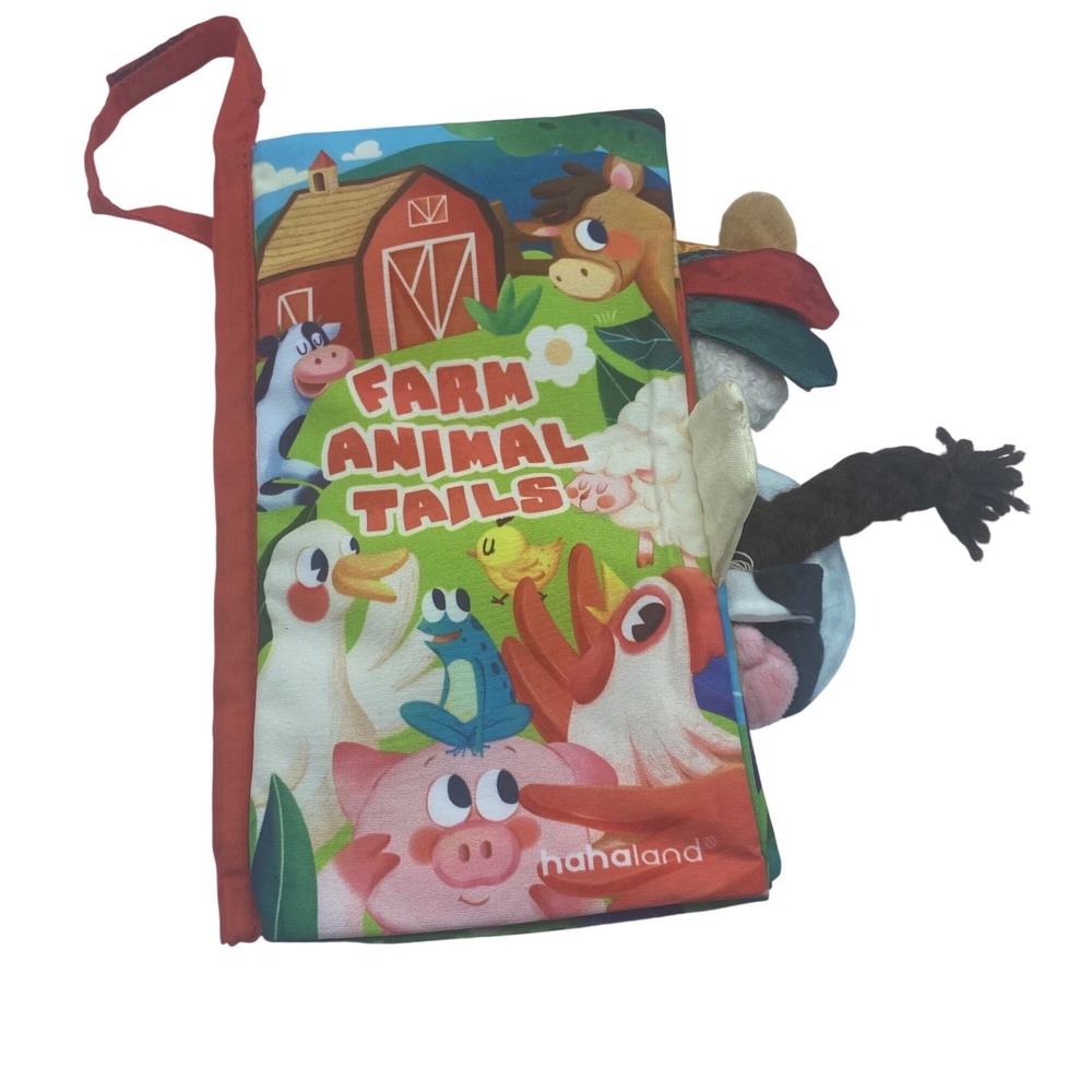 hahaland Farm Animal Tails Baby First Cloth Book Sensory Soft Toy 0M+ PL002S
